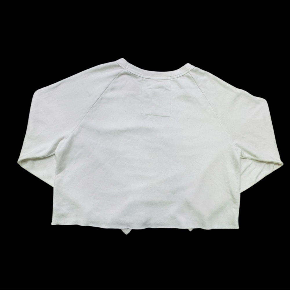 Aviator Nation White Cropped Lightning Bolt Sweatshirt RARE - Medium - Picture 4 of 7